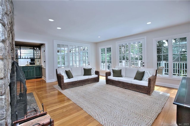 30 Soundview Farm Rd, Weston, CT 06883 - living room with light wood-style flooring and recessed lighting