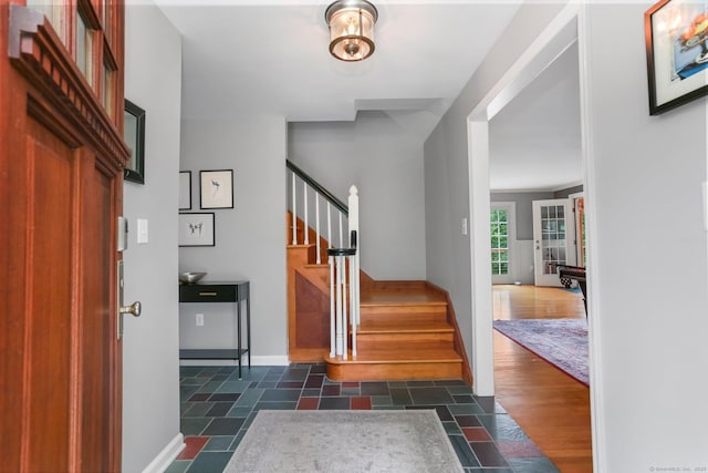 101 Golden Hill St, Trumbull, CT 06611 - entryway with stone tile floors and stairs