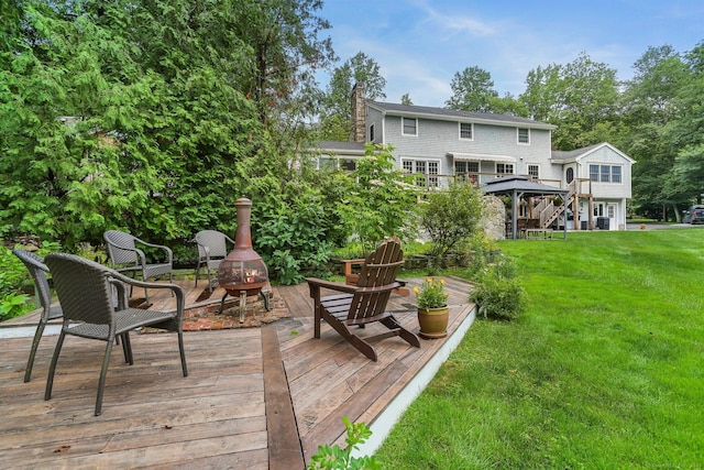101 Golden Hill St, Trumbull, CT 06611 - wooden terrace featuring a yard and a gazebo
