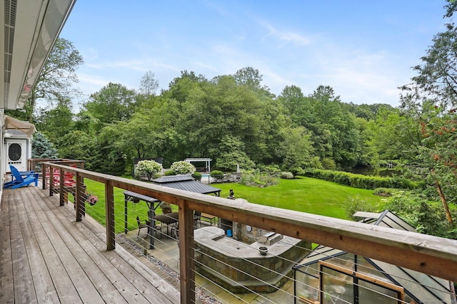 101 Golden Hill St, Trumbull, CT 06611 - wooden terrace with a yard
