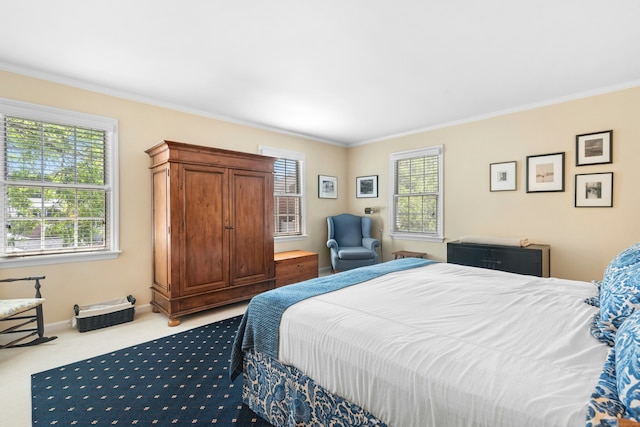 312 Elm St Apt 9, New Canaan, CT 06840 - bedroom with carpet flooring and ornamental molding
