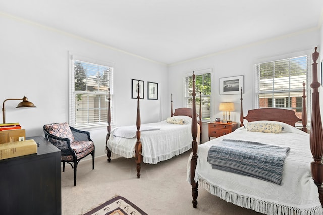 312 Elm St Apt 9, New Canaan, CT 06840 - bedroom featuring ornamental molding and carpet