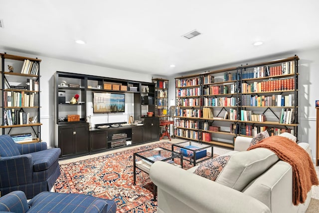 312 Elm St Apt 9, New Canaan, CT 06840 - living area with carpet floors and recessed lighting