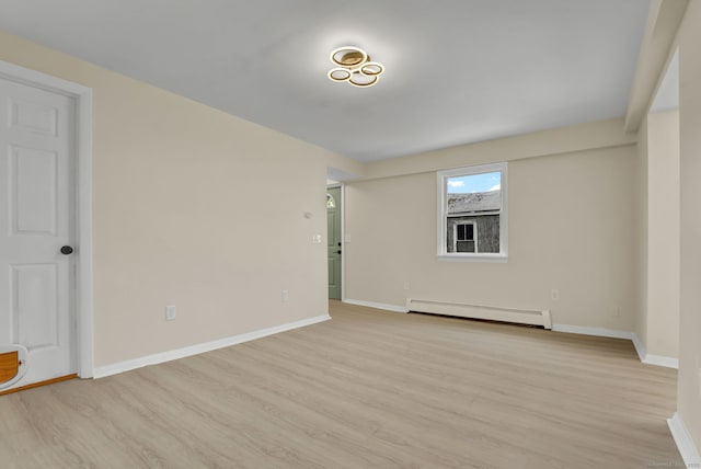169 Mount Pleasant St, Norwich, CT 06360 - empty room featuring baseboard heating and light wood-style floors