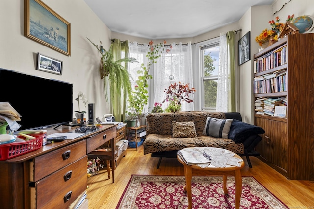 33 Aetna St, Naugatuck, CT 06770 - living area featuring light wood-type flooring and an office area