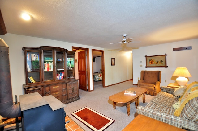 172 Bentley Cir, Goshen, CT 06756 - living room featuring ceiling fan and light carpet