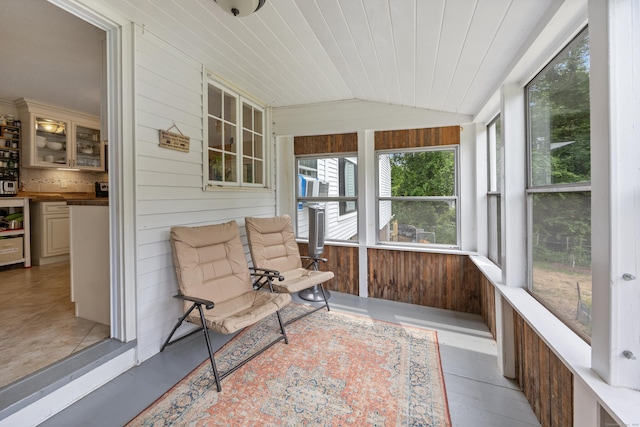 931 Chestnut Hill Rd, Glastonbury, CT 06073 - sunroom featuring lofted ceiling and wood walls