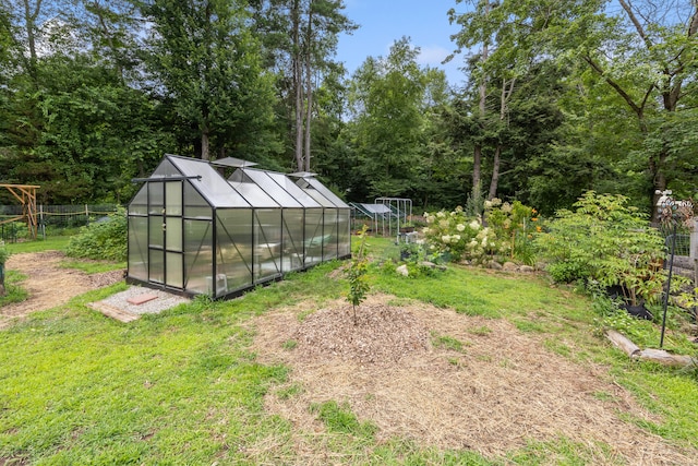 931 Chestnut Hill Rd, Glastonbury, CT 06073 - view of yard with a greenhouse and an outbuilding