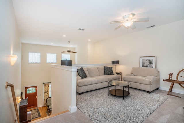 802 Dzen Way Unit 802, South Windsor, CT 06074 - carpeted living area with a ceiling fan and baseboards