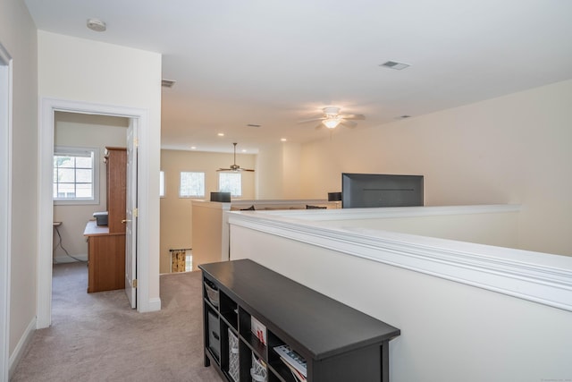 802 Dzen Way Unit 802, South Windsor, CT 06074 - corridor featuring light colored carpet, an upstairs landing, and recessed lighting