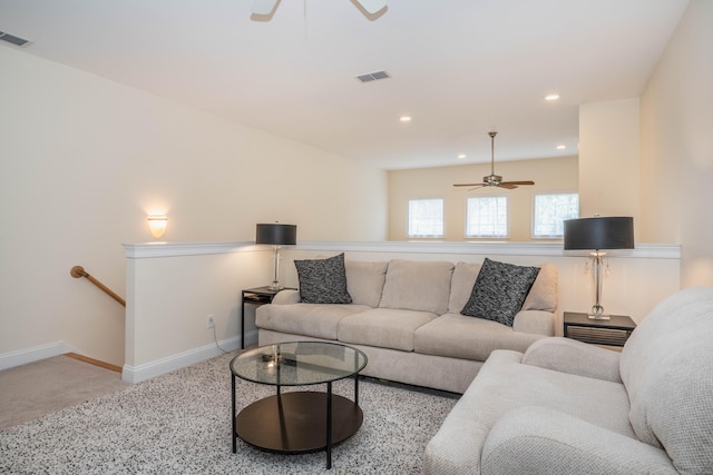 802 Dzen Way Unit 802, South Windsor, CT 06074 - living area with a ceiling fan, carpet, and recessed lighting