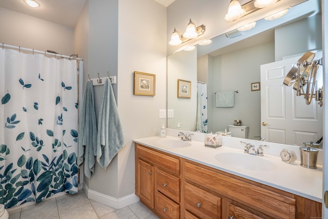 802 Dzen Way Unit 802, South Windsor, CT 06074 - full bath with tile patterned floors, double vanity, and curtained shower