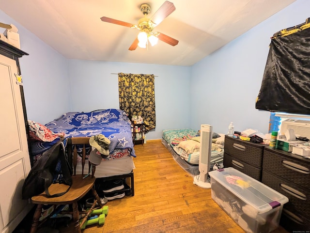 715 Burnsford Ave, Bridgeport, CT 06606 - bedroom featuring light wood-style floors and ceiling fan