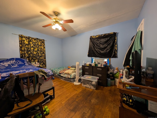 715 Burnsford Ave, Bridgeport, CT 06606 - bedroom featuring hardwood / wood-style floors and ceiling fan