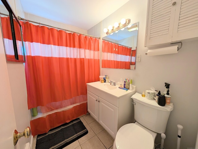 715 Burnsford Ave, Bridgeport, CT 06606 - full bath with vanity, tile patterned floors, and shower / bath combination with curtain