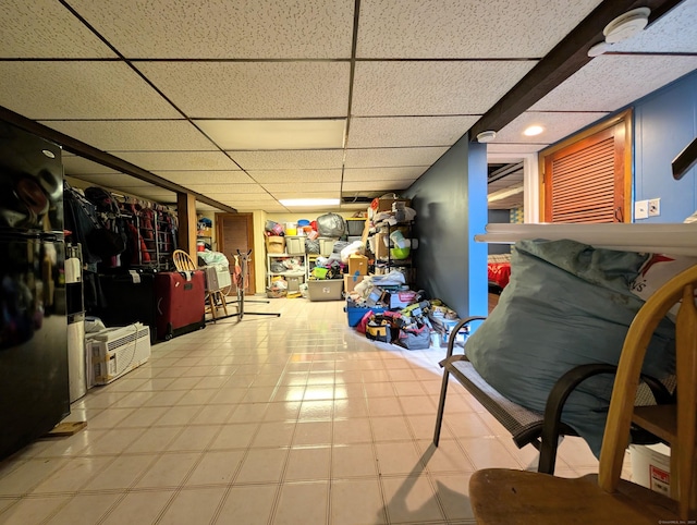 715 Burnsford Ave, Bridgeport, CT 06606 - finished below grade area featuring a drop ceiling