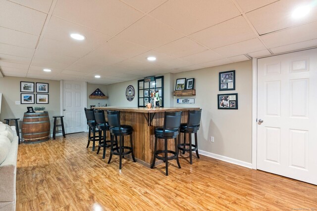 216 Main St, Glastonbury, CT 06073 - indoor wet bar with light wood-type flooring, a drop ceiling, and recessed lighting