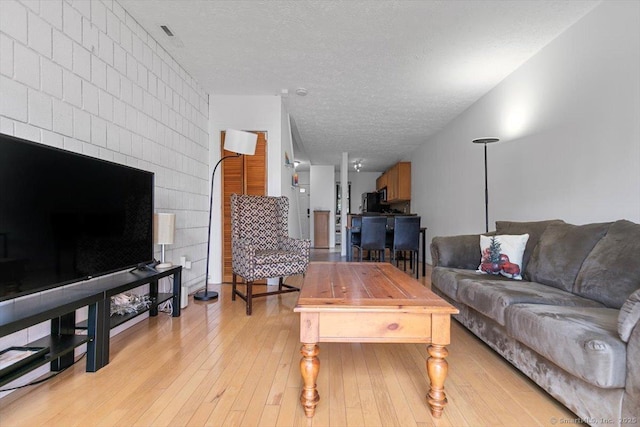 125 Olive St Apt D2, New Haven, CT 06511 - living area featuring a textured ceiling and light wood-type flooring