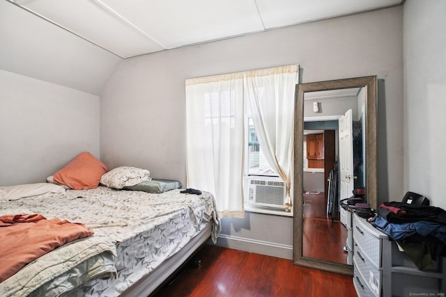32 Williams St, Bristol, CT 06010 - bedroom with wood finished floors, vaulted ceiling, and cooling unit