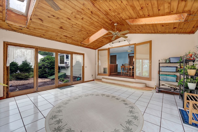 186 Wood Pond Rd, South Windsor, CT 06074 - unfurnished sunroom with a skylight and lofted ceiling