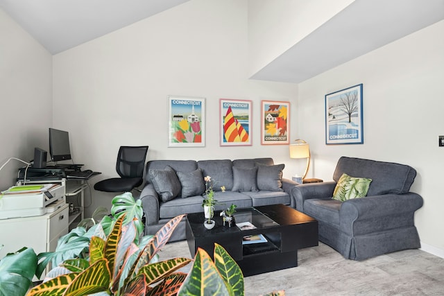 376 Woodridge Unit 376, Shelton, CT 06484 - living room with vaulted ceiling and baseboards