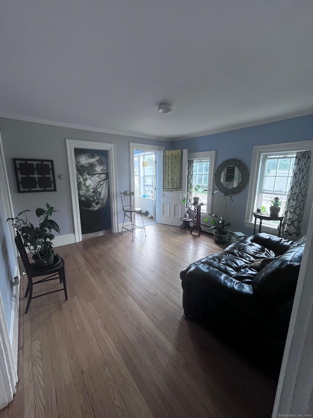 9 Starkweather St, Manchester, CT 06042 - living room with wood finished floors and crown molding