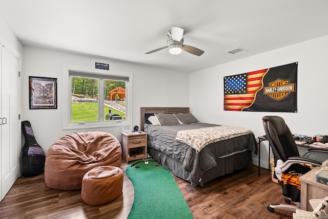 85 Good Hill Rd, Roxbury, CT 06783 - bedroom featuring wood finished floors and a ceiling fan