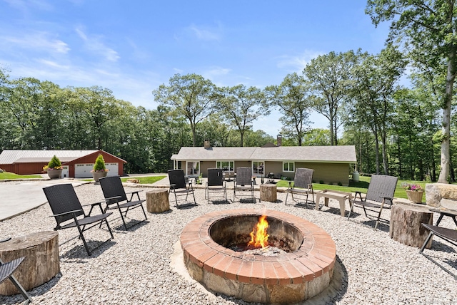 85 Good Hill Rd, Roxbury, CT 06783 - view of patio with a fire pit