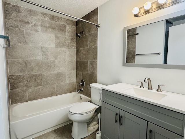93 Trolley Crossing Ln Unit 93, Middletown, CT 06457 - bathroom featuring vanity, a textured ceiling, and shower / bathtub combination