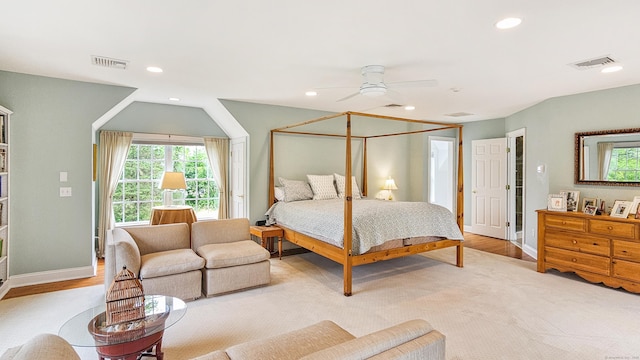 7 Merlins Ln, Newtown, CT 06470 - bedroom with multiple windows, recessed lighting, light wood-style floors, and a ceiling fan