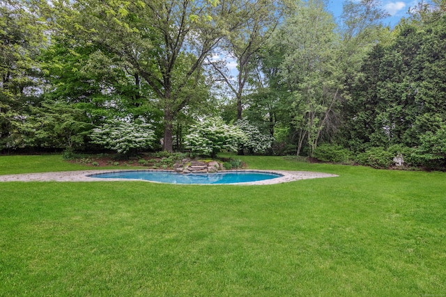 7 Merlins Ln, Newtown, CT 06470 - view of green lawn with an outdoor pool