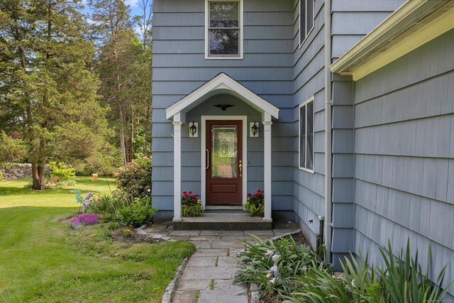 403 Bethmour Rd, Bethany, CT 06524 - doorway to property featuring a lawn