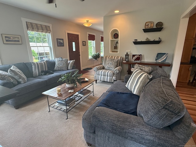 5 Lees Ct, Stonington, CT 06378 - living area featuring plenty of natural light, a ceiling fan, and recessed lighting
