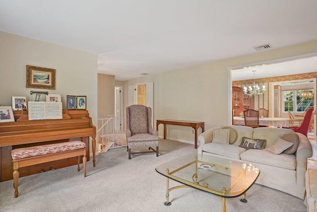 6 Robert Frost Dr, Shelton, CT 06484 - carpeted living area featuring a chandelier and baseboards