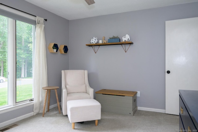 66 Del Prado Dr, Bristol, CT 06010 - sitting room featuring light colored carpet and ceiling fan