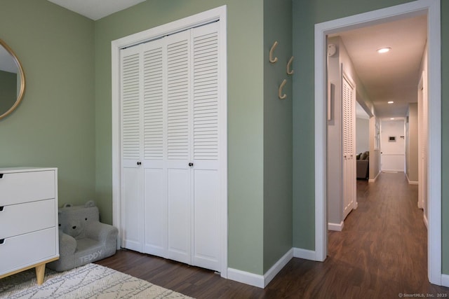 66 Del Prado Dr, Bristol, CT 06010 - hall with dark wood-style floors and recessed lighting