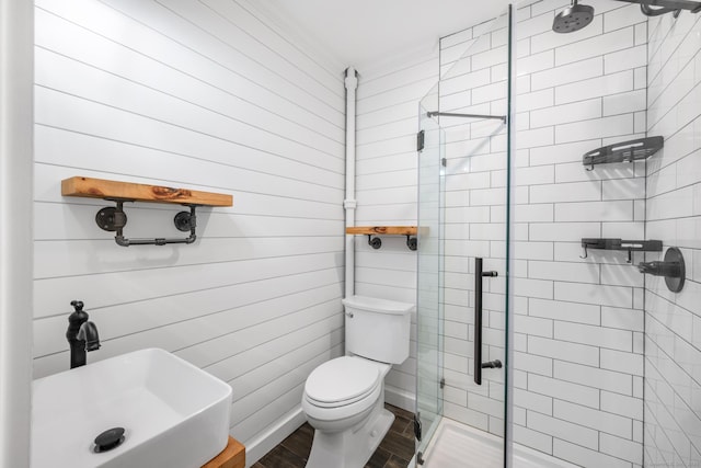 16 Pine Rd, Stafford, CT 06076 - full bathroom featuring a shower stall and wood finished floors