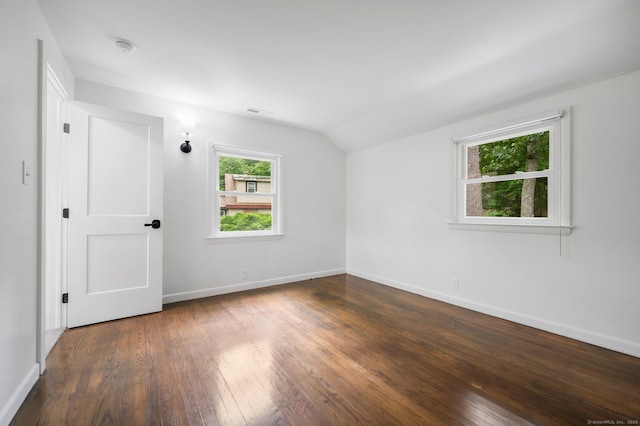 16 Pine Rd, Stafford, CT 06076 - empty room featuring lofted ceiling, hardwood / wood-style floors, and a smoke detector