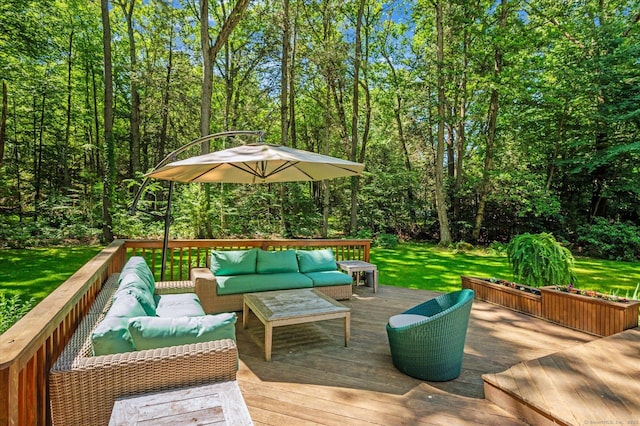 25 Tall Wood Holw, Avon, CT 06001 - deck featuring an outdoor living space and a lawn