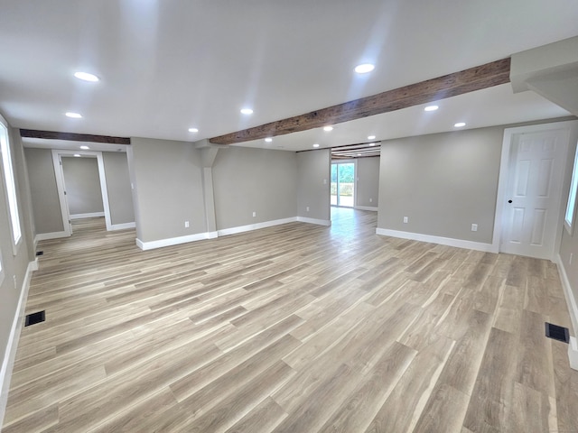 203 Old Jewett City Rd, Preston, CT 06365 - below grade area with light wood finished floors and recessed lighting