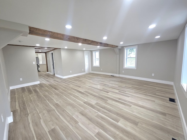 203 Old Jewett City Rd, Preston, CT 06365 - below grade area featuring light wood-style floors and recessed lighting
