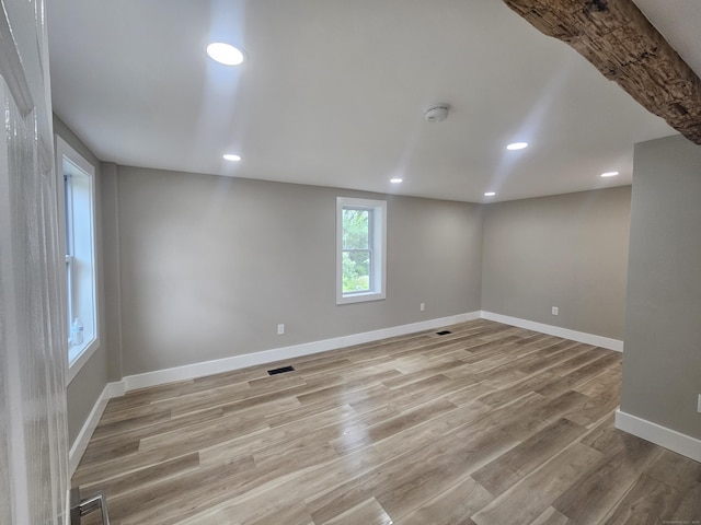 203 Old Jewett City Rd, Preston, CT 06365 - unfurnished room featuring light wood finished floors, a smoke detector, and recessed lighting