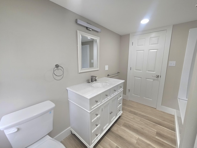 203 Old Jewett City Rd, Preston, CT 06365 - bathroom with vanity, wood finished floors, and recessed lighting