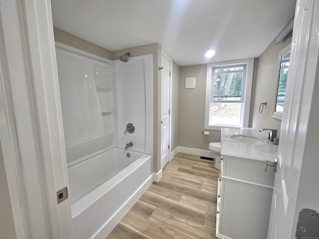 203 Old Jewett City Rd, Preston, CT 06365 - bathroom featuring vanity, shower / tub combination, and wood finished floors