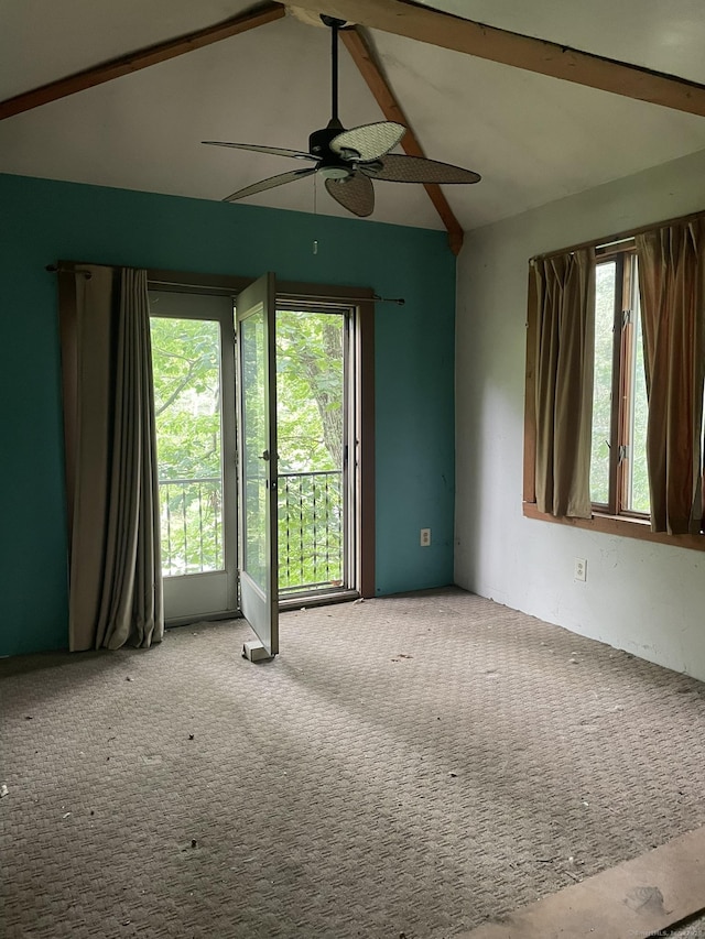 100 Park Rd, Oxford, CT 06478 - carpeted empty room with ceiling fan and lofted ceiling