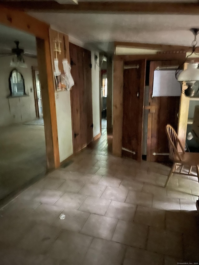 100 Park Rd, Oxford, CT 06478 - dining room with wooden walls and a ceiling fan