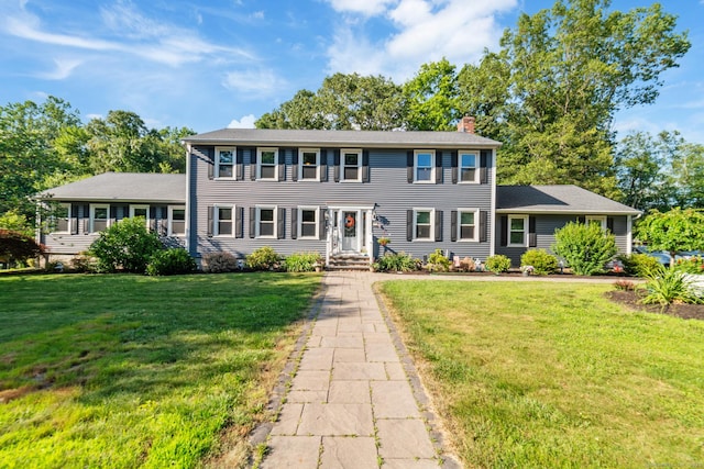 48 Greenwood Cir, Seymour, CT 06483 - colonial house with a chimney and a front lawn