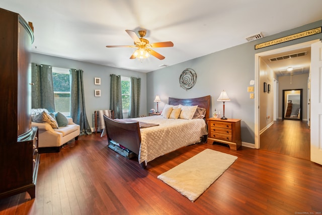 48 Greenwood Cir, Seymour, CT 06483 - bedroom with attic access, hardwood / wood-style floors, and ceiling fan