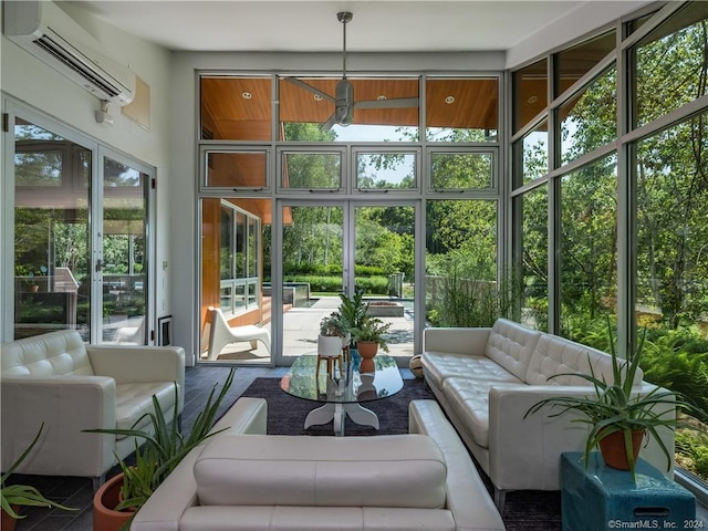10 Firetower Rd, Killingworth, CT 06419 - sunroom with a wall mounted air conditioner