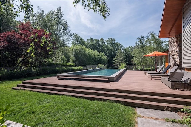 10 Firetower Rd, Killingworth, CT 06419 - wooden deck featuring a pool and view of scattered trees